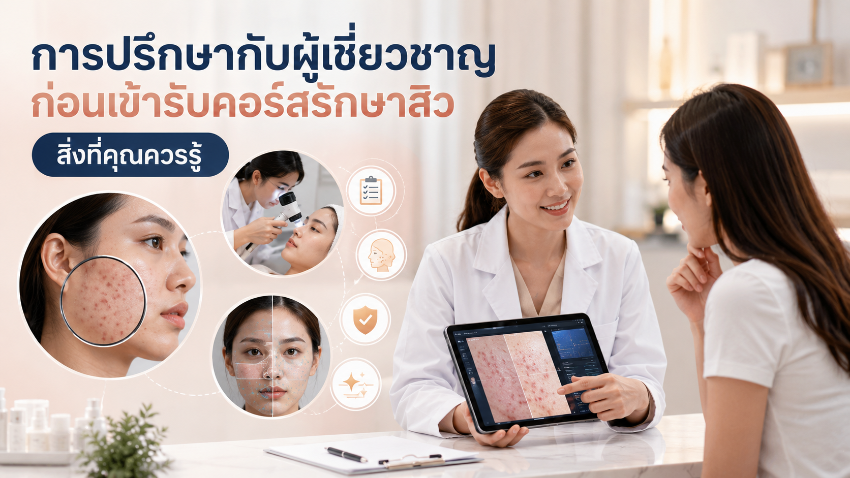 การปรึกษากับผู้เชี่ยวชาญก่อนเข้ารับคอร์สรักษาสิวสิ่งที่คุณควรรู้