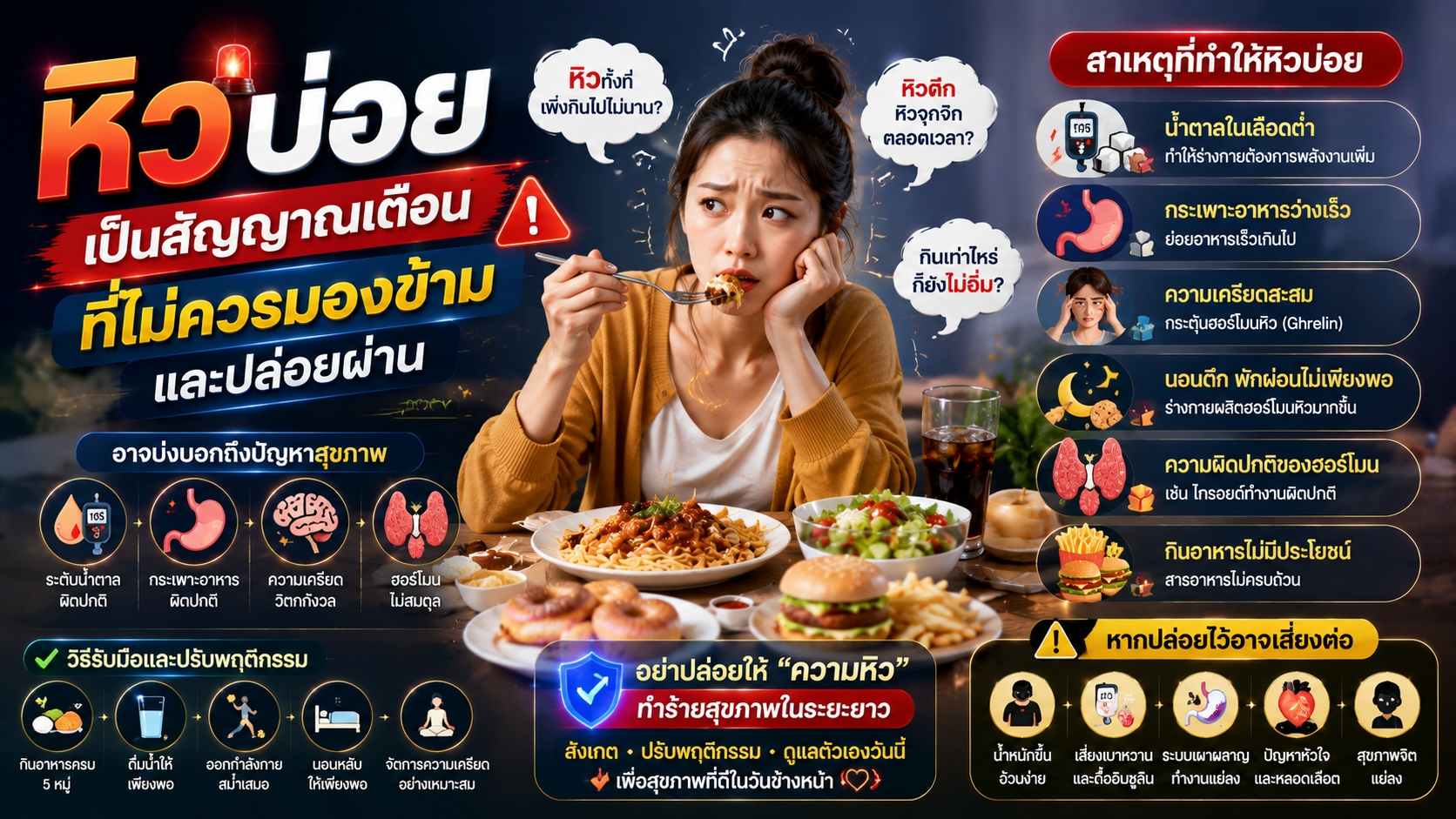 หิวบ่อยเป็นสัญญาณเตือนที่ไม่ควรมองข้ามและปล่อยผ่าน