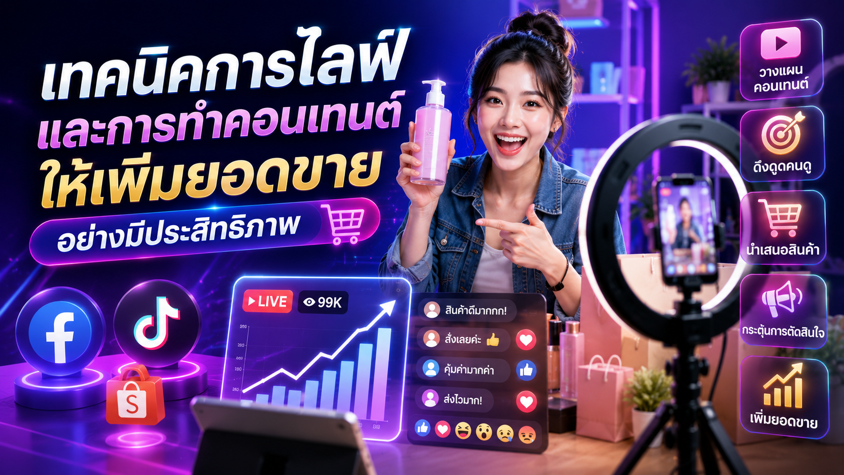 เทคนิคการไลฟ์และการทำคอนเทนต์