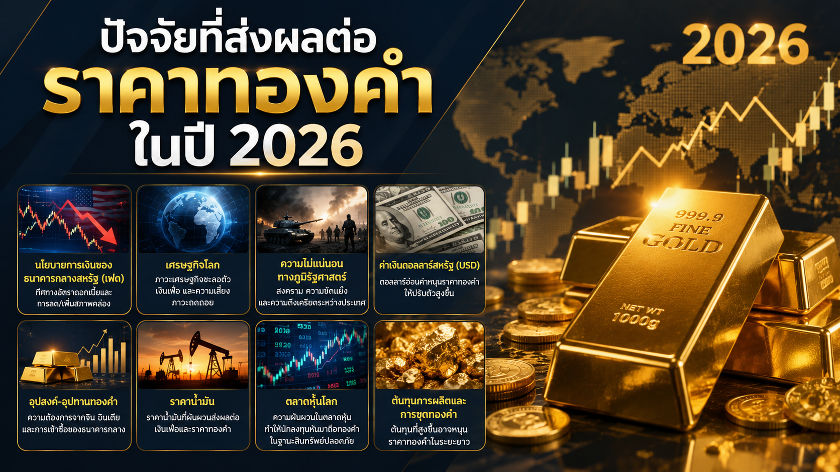 ปัจจัยที่ส่งผลต่อราคาทองคำในปี 2026