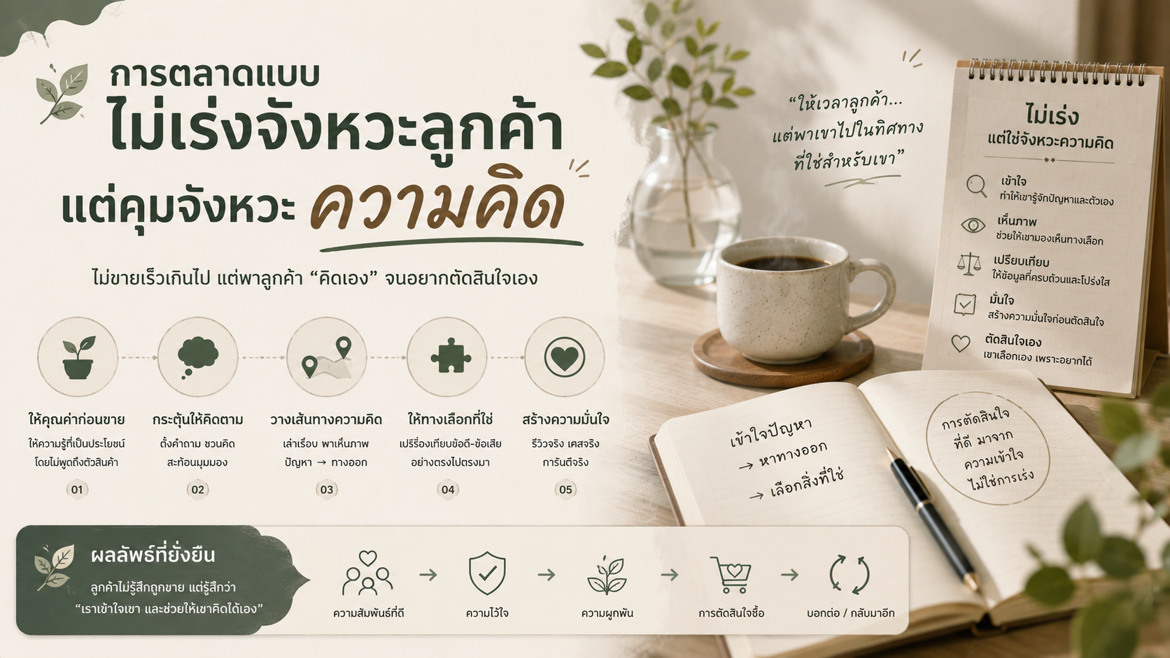 การตลาดแบบไม่เร่งจังหวะลูกค้า แต่คุมจังหวะความคิด